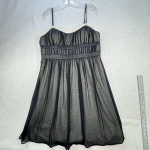 Vintage Y2k Bbaydoll Dress Womens 16 Milkmaid Nanny Maid Chiffon Sexy